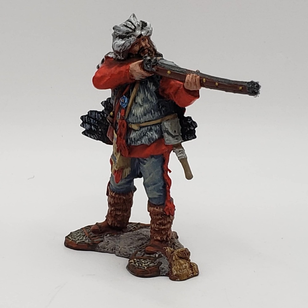 American Trapper & Bird Tin Soldier Collectible Shooting OldWest Diorama Stamped